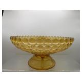 Vintage amber glass footed bowl dish