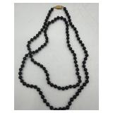 Black Onyx Sterling clasp necklace