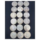 18 Ben Franklin half dollars