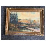 Signed E. Mayer painting on canvas