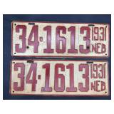 1931 Nebraska license plates