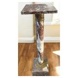 Made in France marble pedestal plant stand damaged