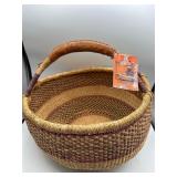 Vintage handwoven African basket