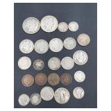 Barber half dollars, Mercury dimes &other US coins