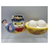 Vintage bluebird egg S&P shakers