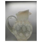 Fenton opalescent coin dot pitcher