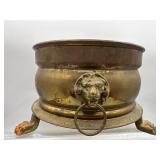Vintage lion head brass pot