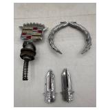 Vintage Cadillac wreath emblem & more