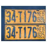 1925 Nebraska license plate plates