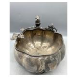 Vintage silver plate bowl with squirrel