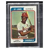 Autographed Lou Brock baseball card