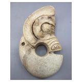Chinese carved stone pig dragon amulet