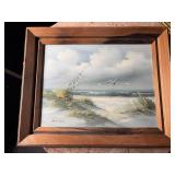 Adamson signed ocean landscape painting on canvas