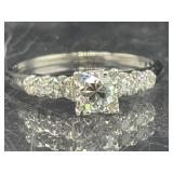 Platinum and 1/3 carat natural diamond ring