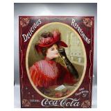 Coca Cola Metal sign Victorian woman