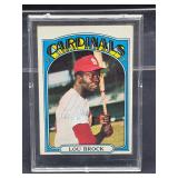 Autographed Lou Brock baseball card