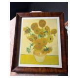 Framed van Gogh sunflower print