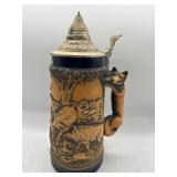 Vintage German Fox lidded stein