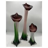 Art glass jack in the pulpit vases