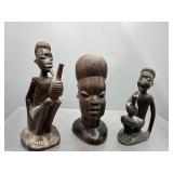 Hand carved African art figures