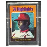 Autographed Lou Brock '74 highlights baseball card