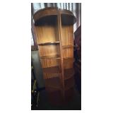 Pair of vintage round front bookcase shelves
