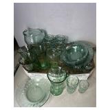 Vintage Green pebbled coca Coka pitcher & more