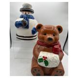 Oreo snowman & Bear cookie Jars