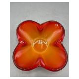 Vintage Sasaski clover art glass dish