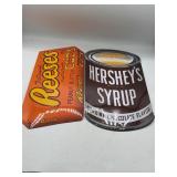 Tin Reese's & Hershey's syrup signs