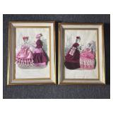 Vintage framed La Mode Illustree prints
