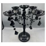 Gothic black metal candelabra