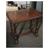 Vintage wooden inlay side table