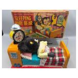 Vintage battery operated sleeping baby bear