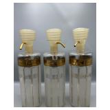 Vintage frosted liquor decanters with pumps