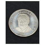 1982 999.9 silver Roosevelt double eagle coin
