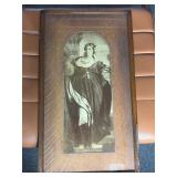Antique framed Saint Barbara print