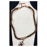 Victorian braided hair pocket watch chain