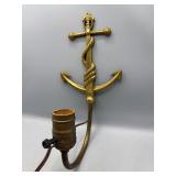 Vintage gold tone metal anchor lamp base