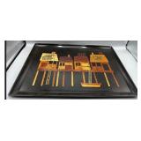 Couroc tray hand inlaid design