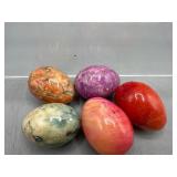 Vintage polished alabaster -marble eggs