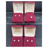 Sterling silver and CZ earrings and necklace