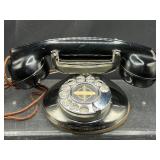 Vintage Chrome rotary cradle desk telephone