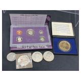1986 proof set and other US coins & token