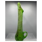 Vintage green hobnail swung vase pitcher