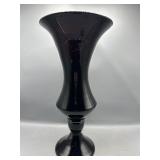 Vintage Black amethyst trumpet  vase