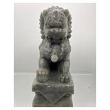 Vintage carved soapstone foo dog statue