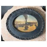 Antique frame with western print