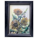 Signed Lobe Impasto Floral Painting
