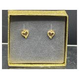 14k gold heart earrings